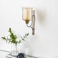 Metal Glass Candle Sconce N164761