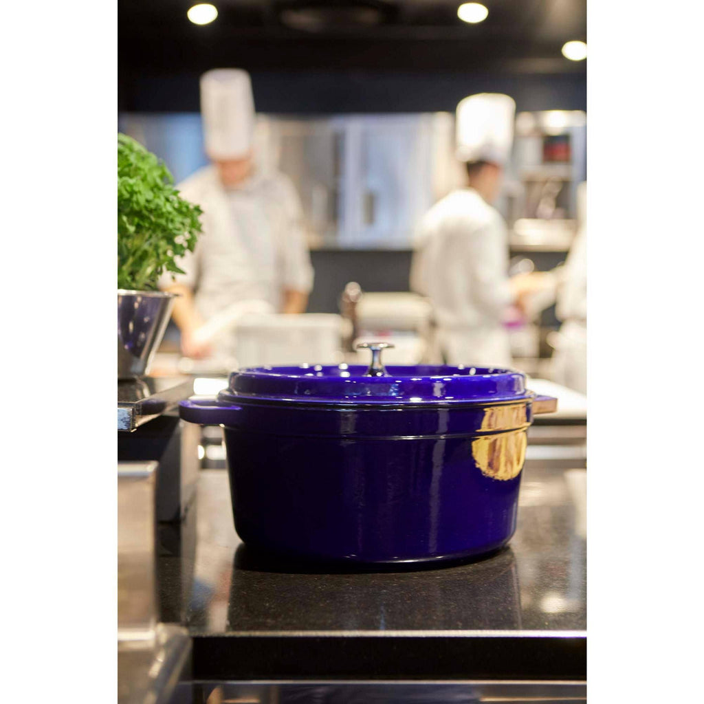 Cast Iron 13.25-qt Round Cocotte Dark Blue J9402