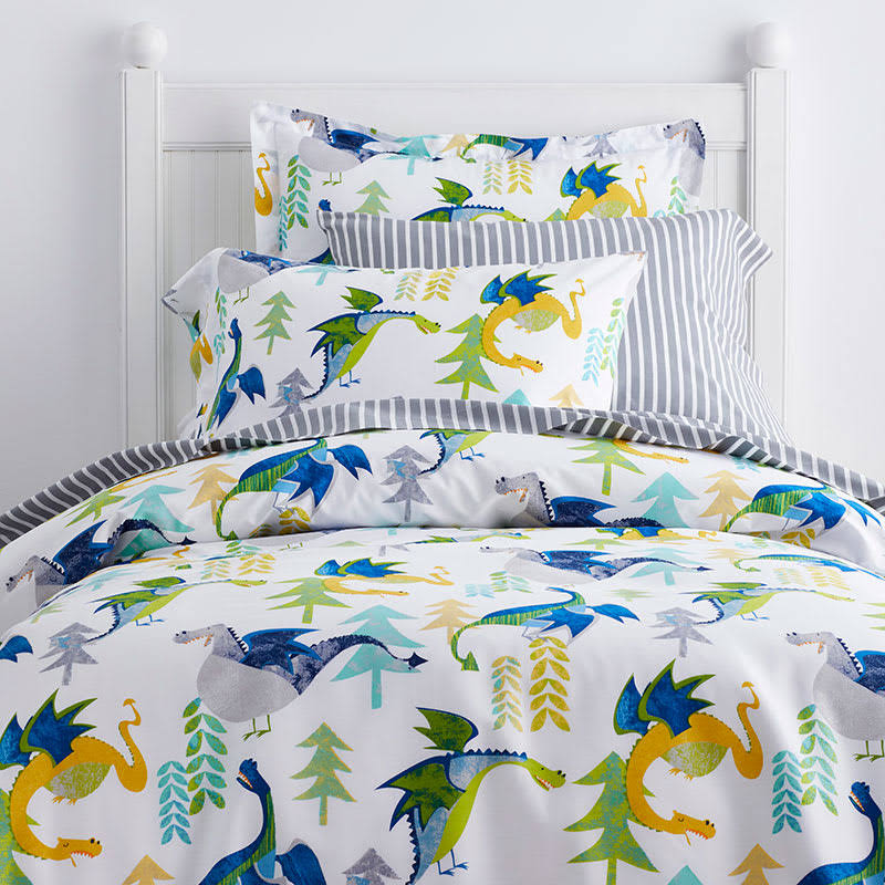 Organic Cotton Percale Comforter - Multi - Gray, Size FQ Y821516