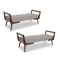 2 Piece Poppy Bench Set in Gray and Brown E3982