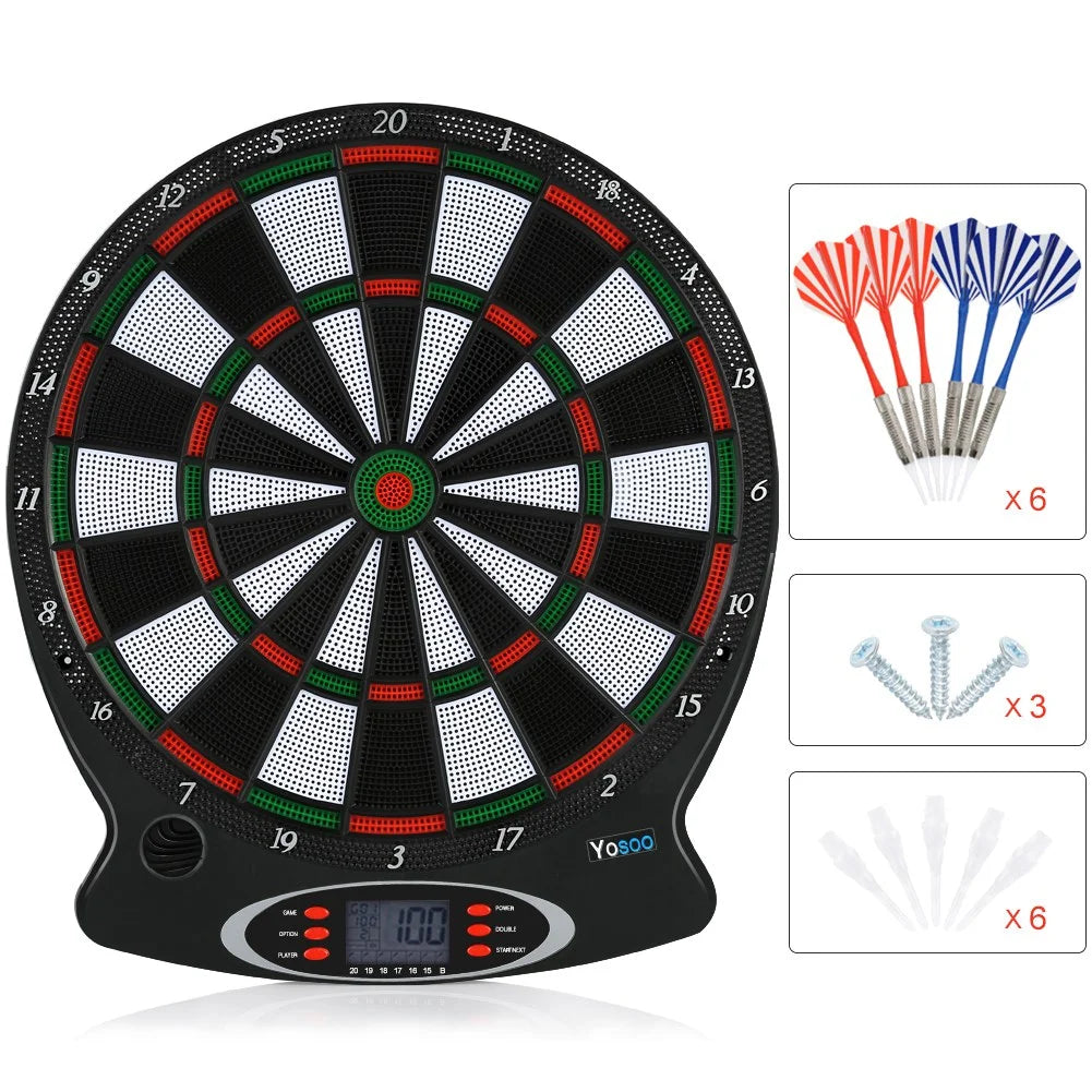 Electronic Hanging Dartboard with 6pcs Darts A369785