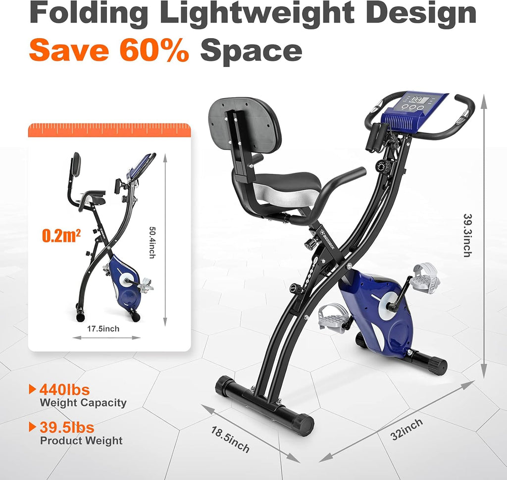 Foldable Magnetic Exercise Bike with LCD Monitor V31978