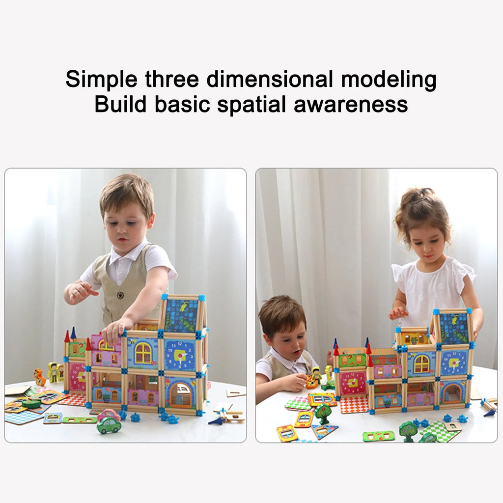 Wooden Building Blocks Set Educational Toy J457291