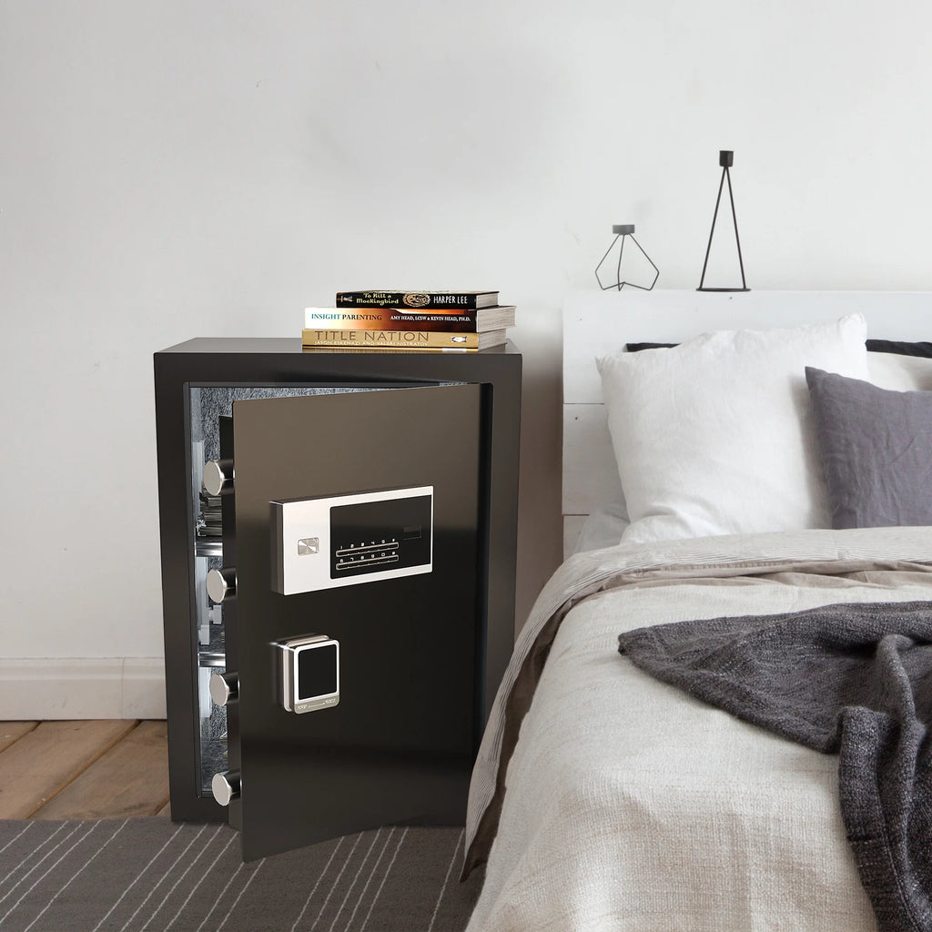 Safe Box with Digital Keypad, Water and Fire Resistant, Adjustable Shelves and LED Lighting A75178