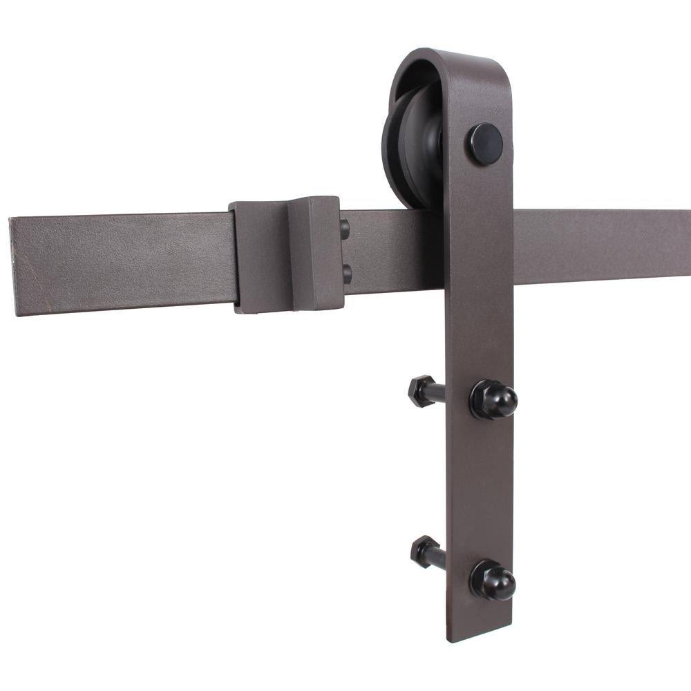 Walnut Solid Knotty Pine Wood Interior Sliding Barn Door with Hardware Kit J7874