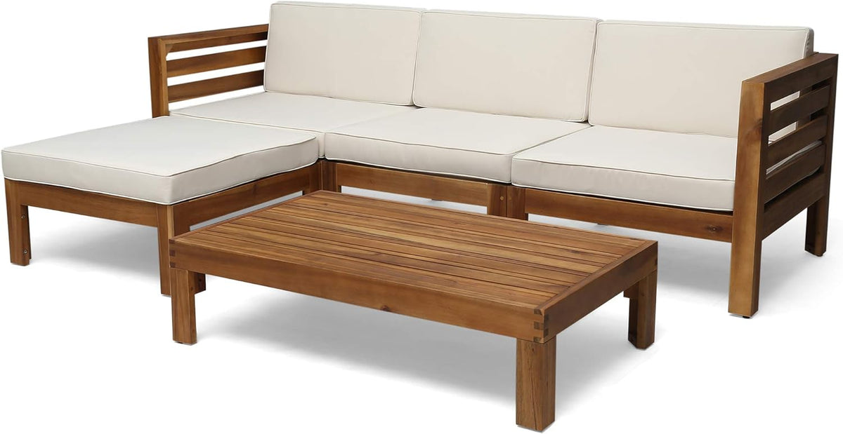 5 Piece Acacia Wood Sofa Set A358160