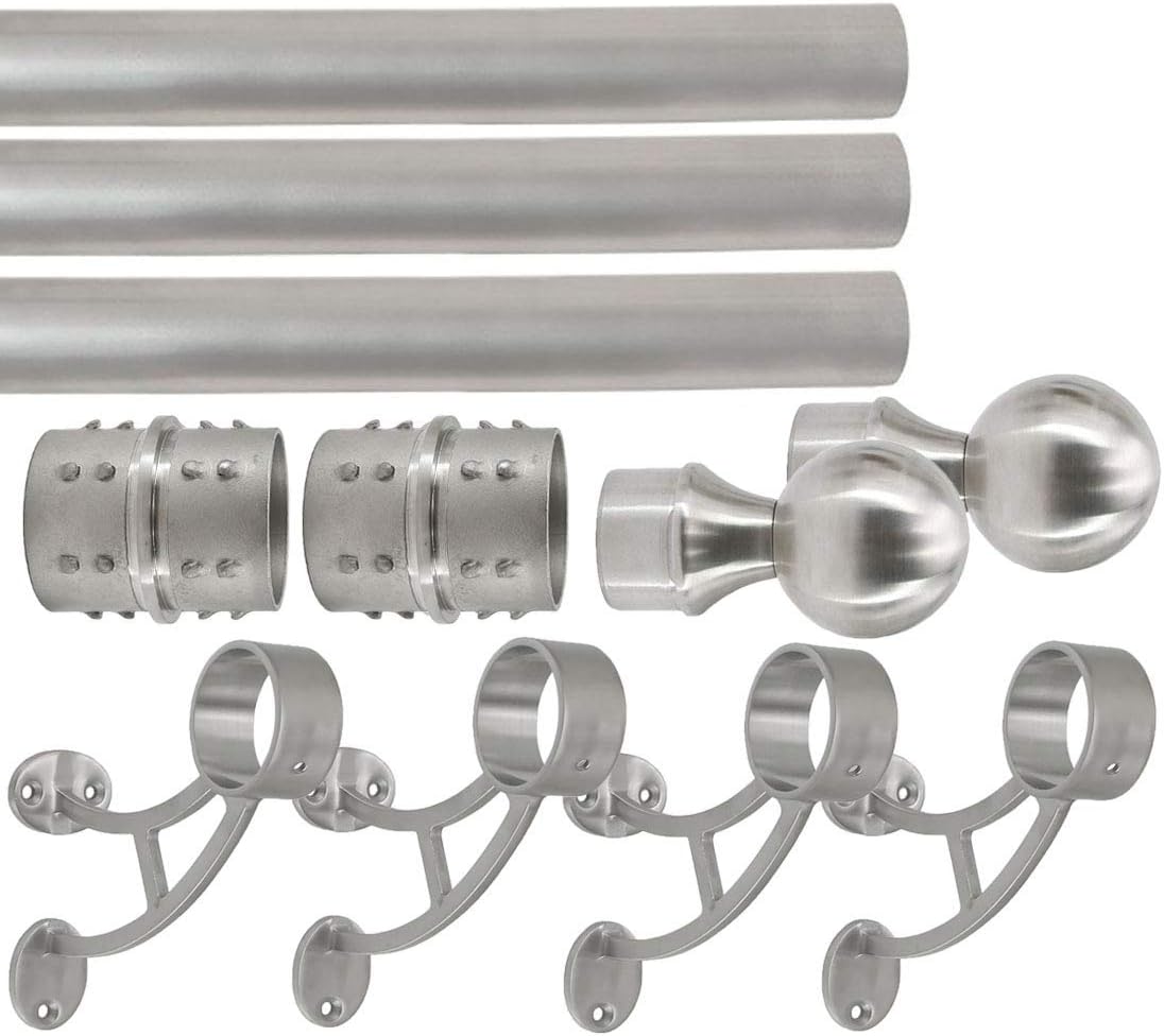 Brushed Stainless Steel Bar Mount Foot Rail Kit W394012