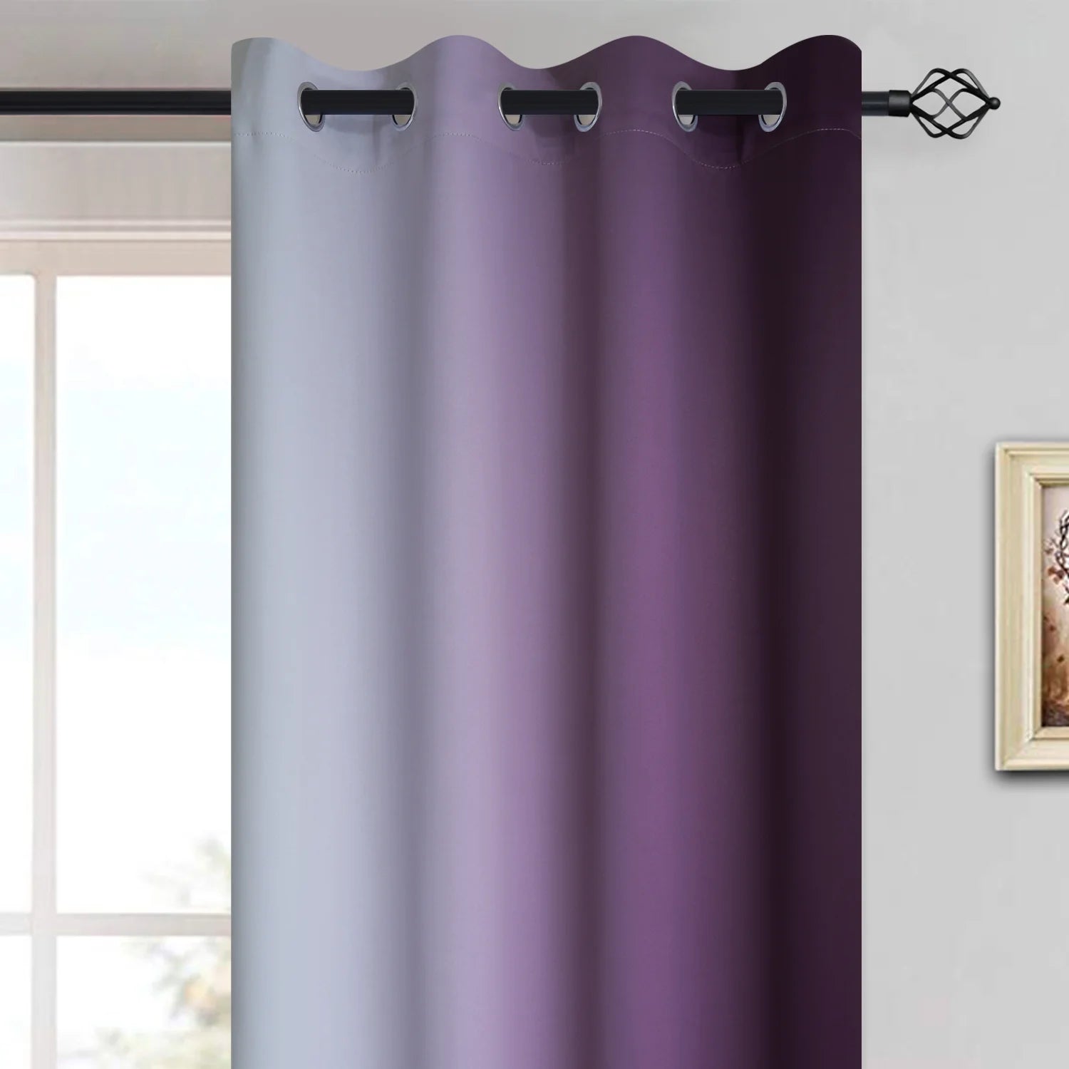 Purple Blackout Ombre Curtains, 52x84 inches, 2 Panels L694
