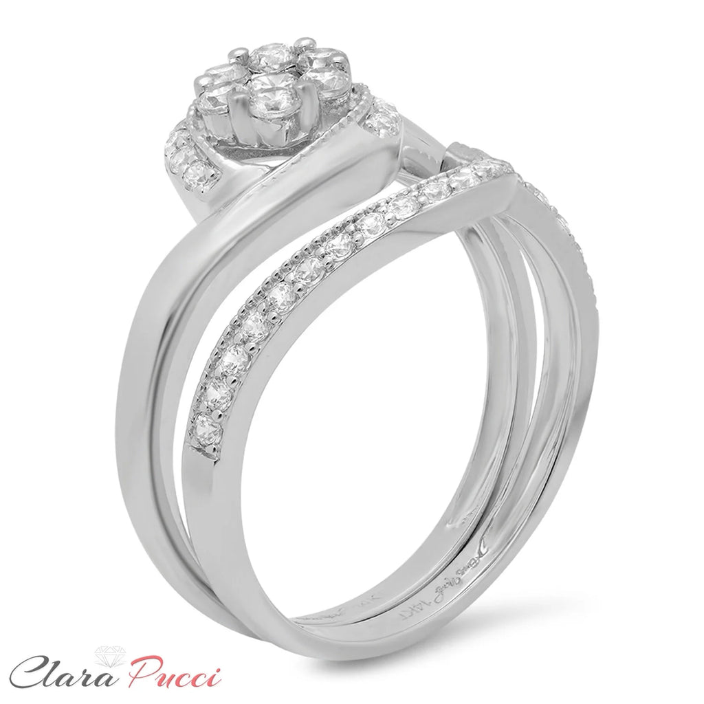 18K White Gold Diamond Engagement Ring A139
