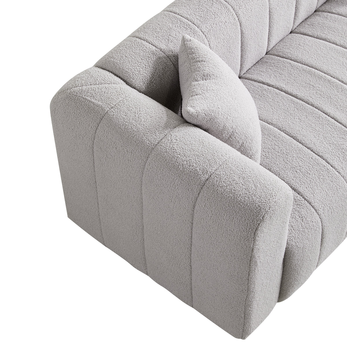 81.89" Teddy Large Modern 3 Seater Upholstered Sofa with Gold Metal Legs E5867