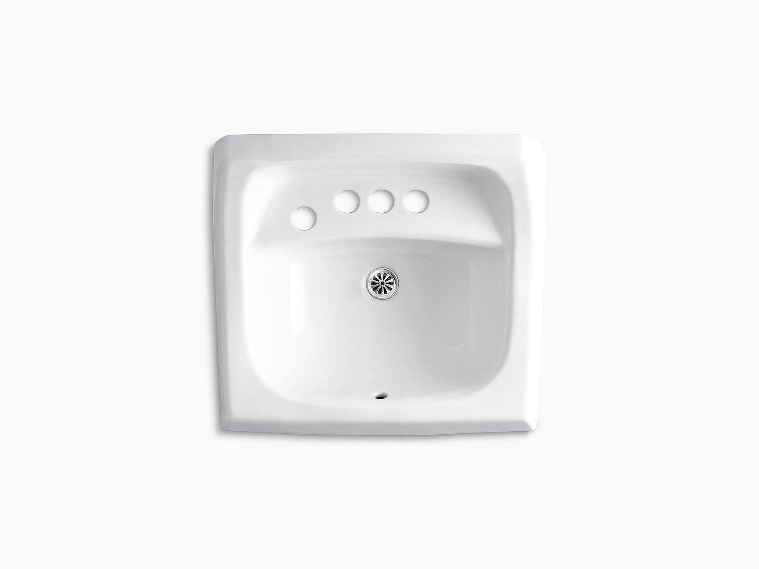 White Wall-Mount Bathroom Sink C295079