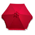 Red 9ft 6 Ribs Replacement Umbrella Canopy with Fringed Valance E3021