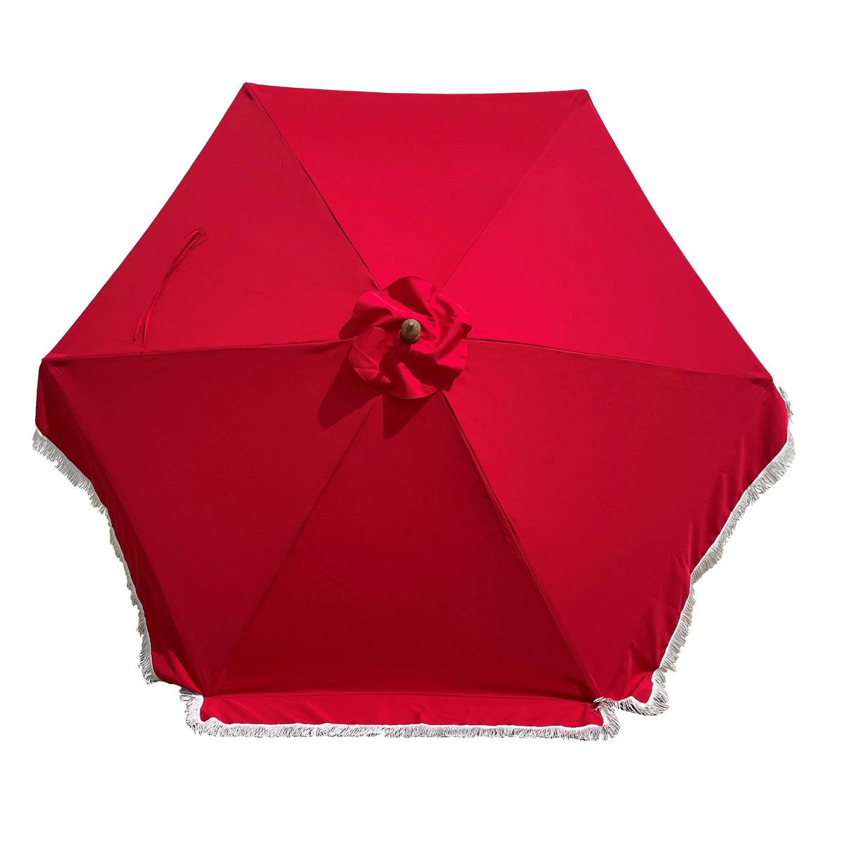 Red 9ft 6 Ribs Replacement Umbrella Canopy with Fringed Valance E3021