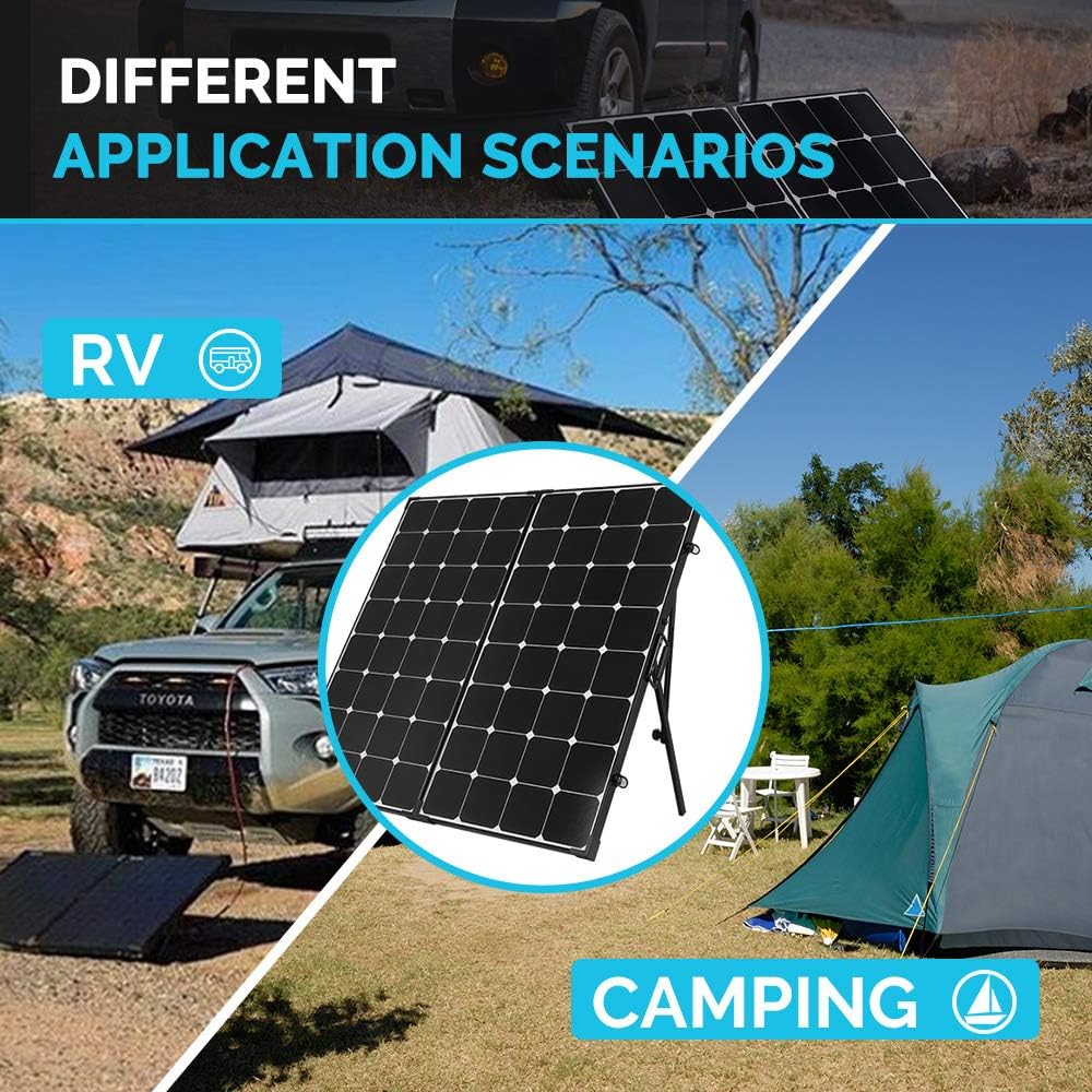 200 Watt Portable Foldable Solar Panel Suitcase with Waterproof 20A Charger Controller C233044