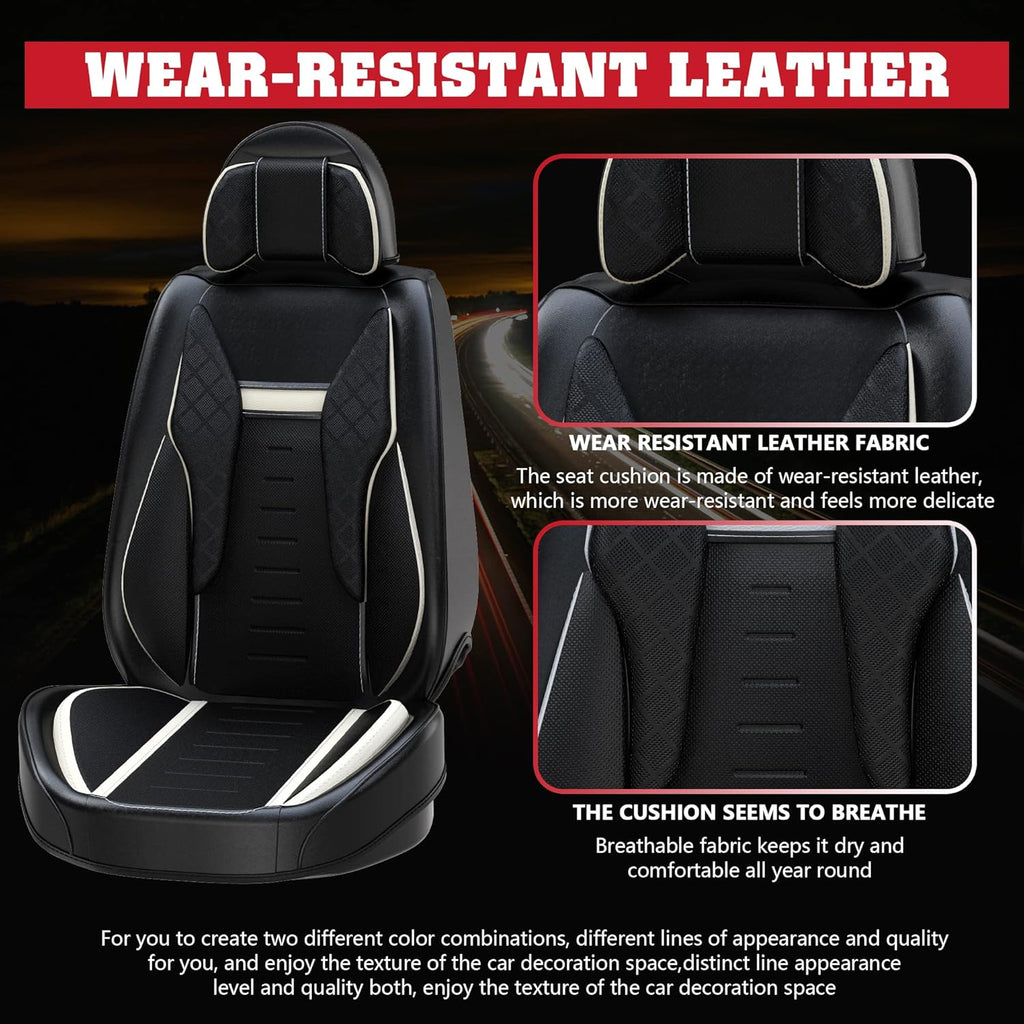 5PCS Water Proof Nappa Leather Car Seat Covers V745558