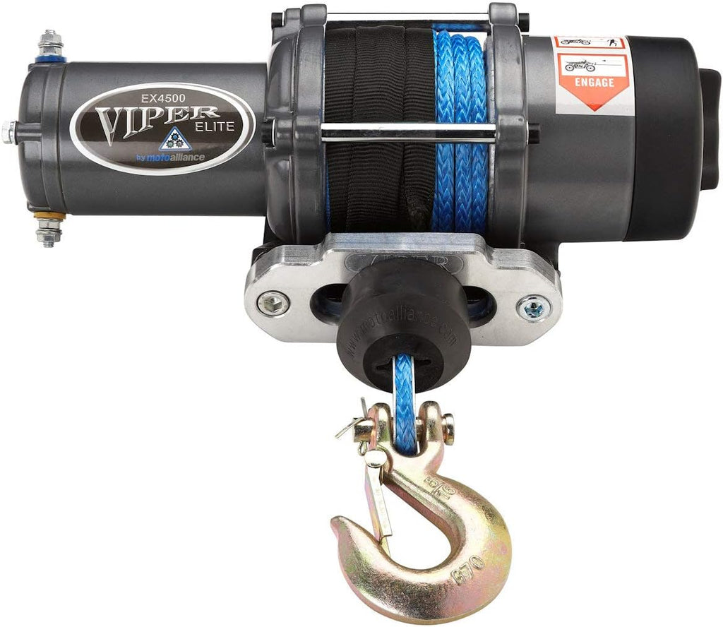 VIPER Elite ATV/UTV Winch 4500lb 40 feet BLACK Synthetic Rope and Wireless Remote F848