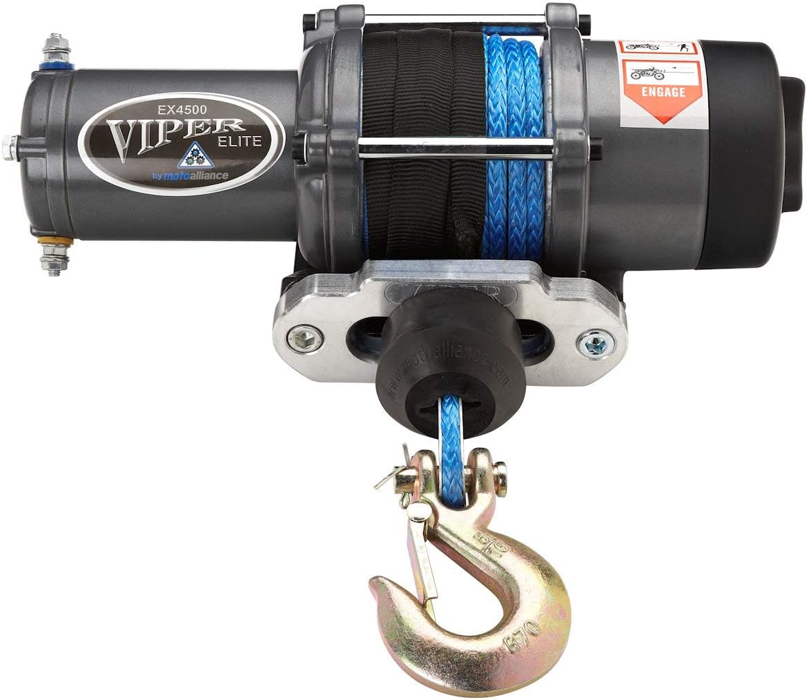 VIPER Elite ATV/UTV Winch 4500lb 40 feet BLACK Synthetic Rope and Wireless Remote F848