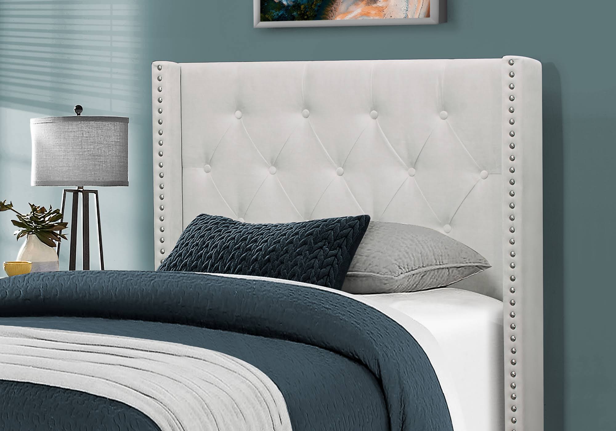 Matte Gray Rectangular Bed Frame N1081