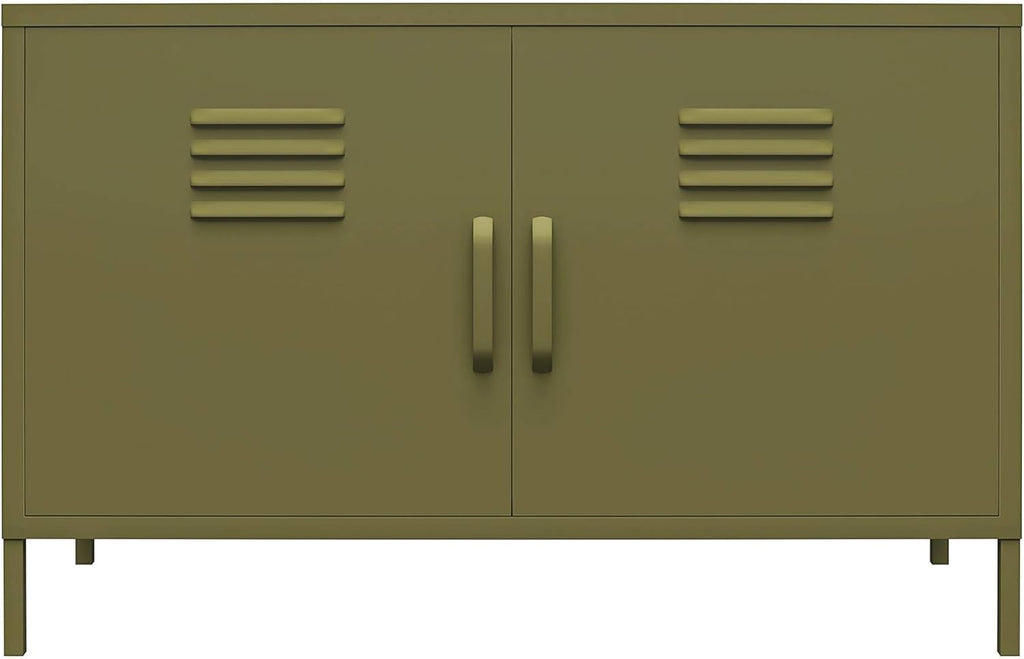 White 2 Door Metal Locker Accent Cabinet B325439
