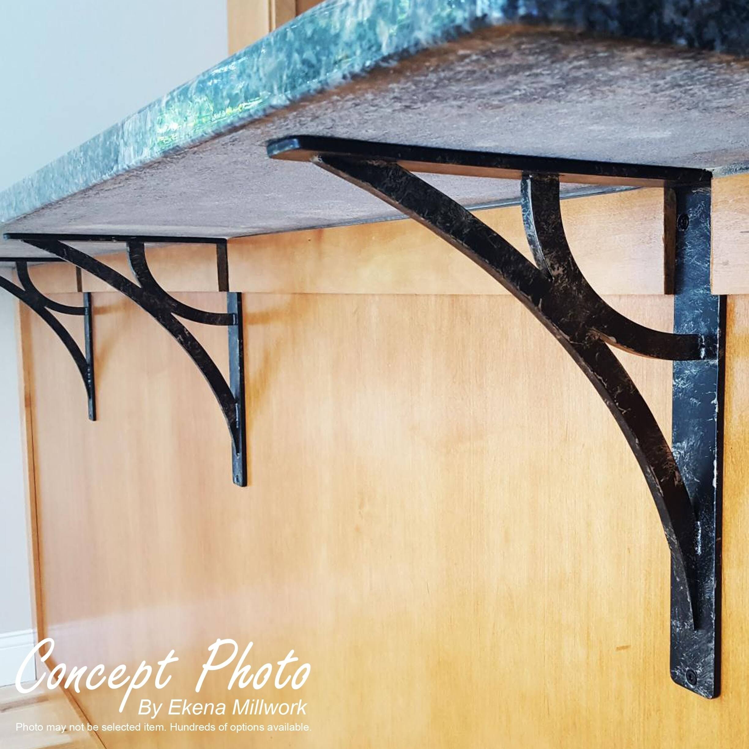 Wrought Iron Bracket Antiqued Brass Triple Center Brace Z599
