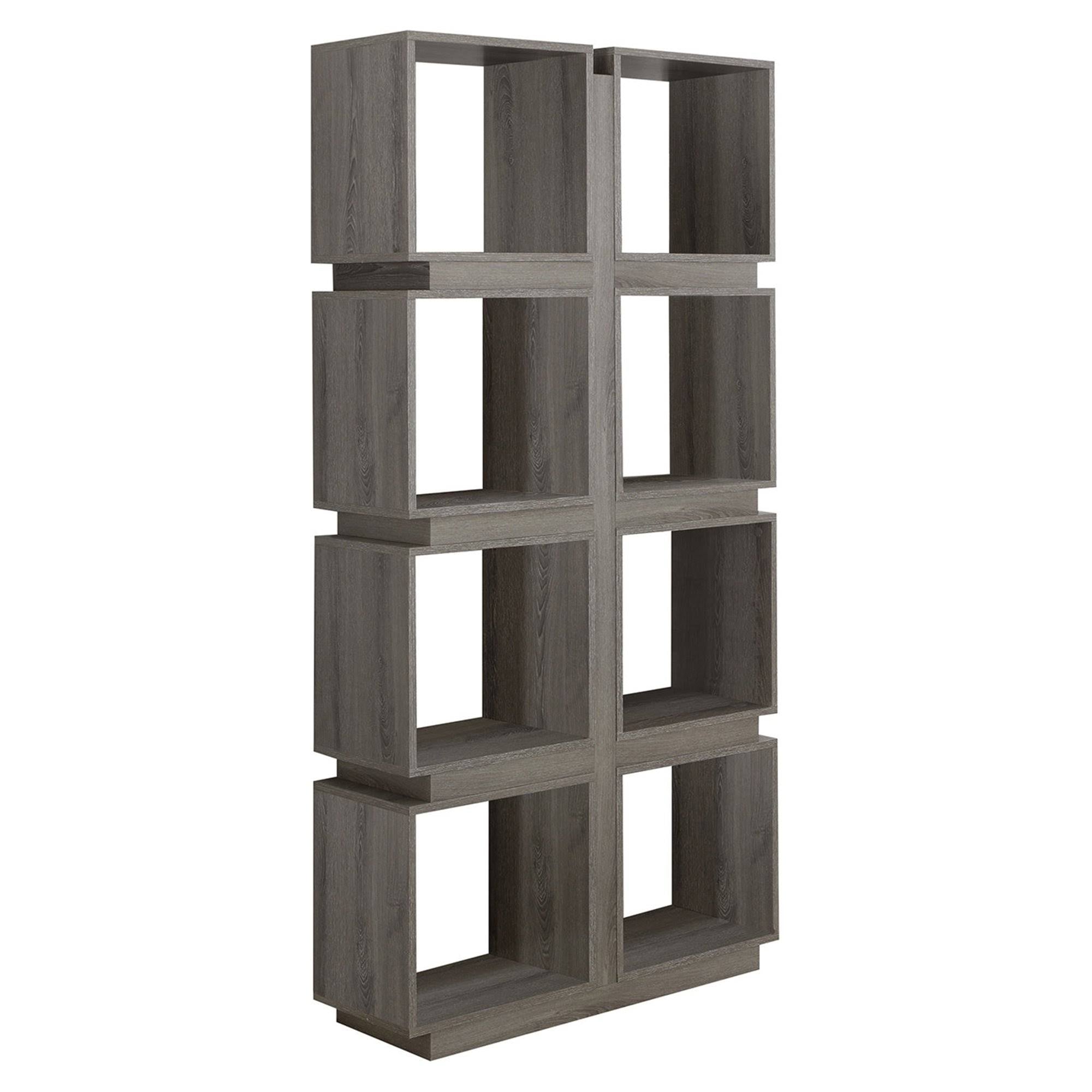 White Grey Particle Board Hollow Core Bookcase R183119