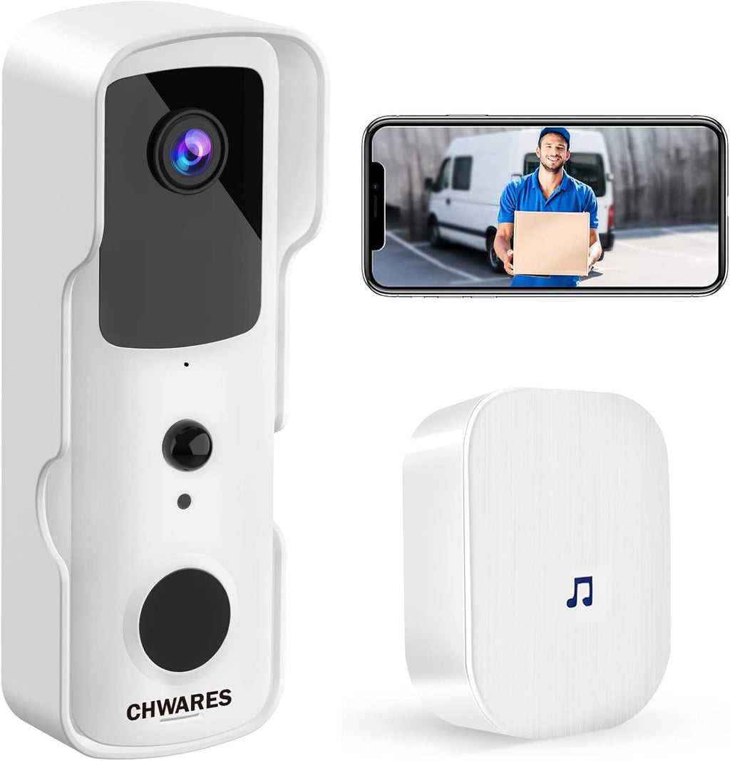 White 1080P HD Video Doorbell Camera with Chime B983178