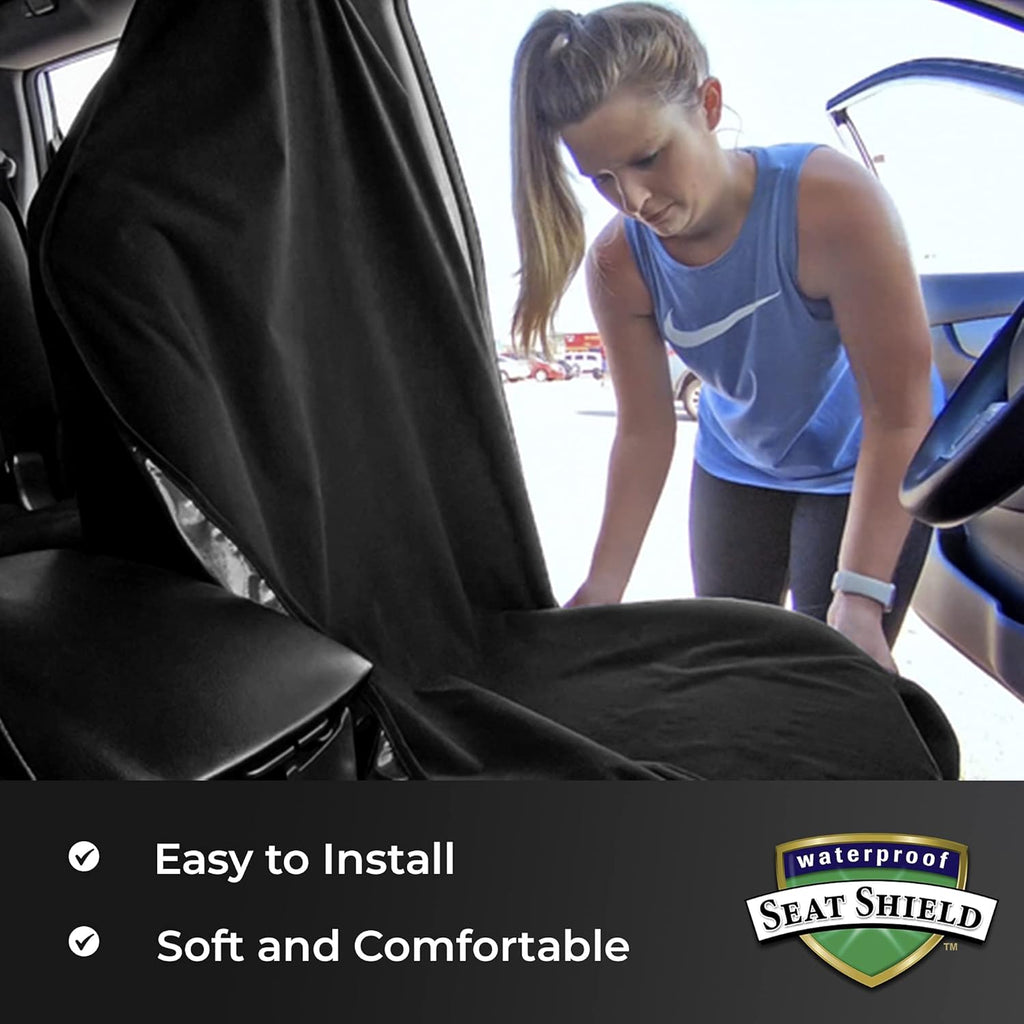 Black Non-Slip Removable Car Seat Cover Pack of 2 K8584