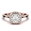 1.55 Carat Cushion Cut Diamond Moissanite Engagement Ring in 10k Solid Rose Gold T202