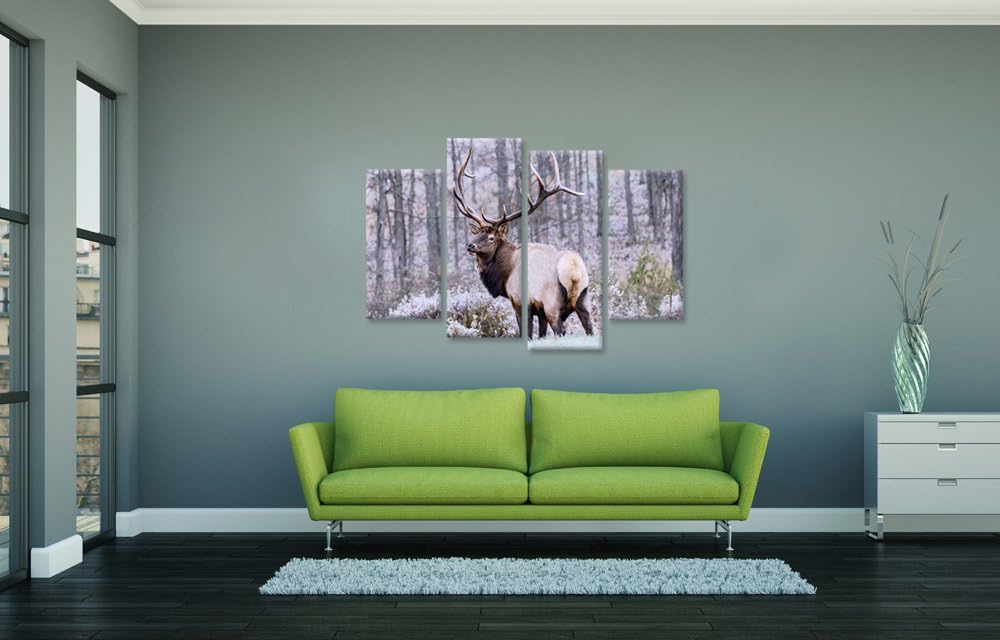 4 Panel Deer Elk Canvas Wall Art Print Stretched Framed Ready To Hang S121473
