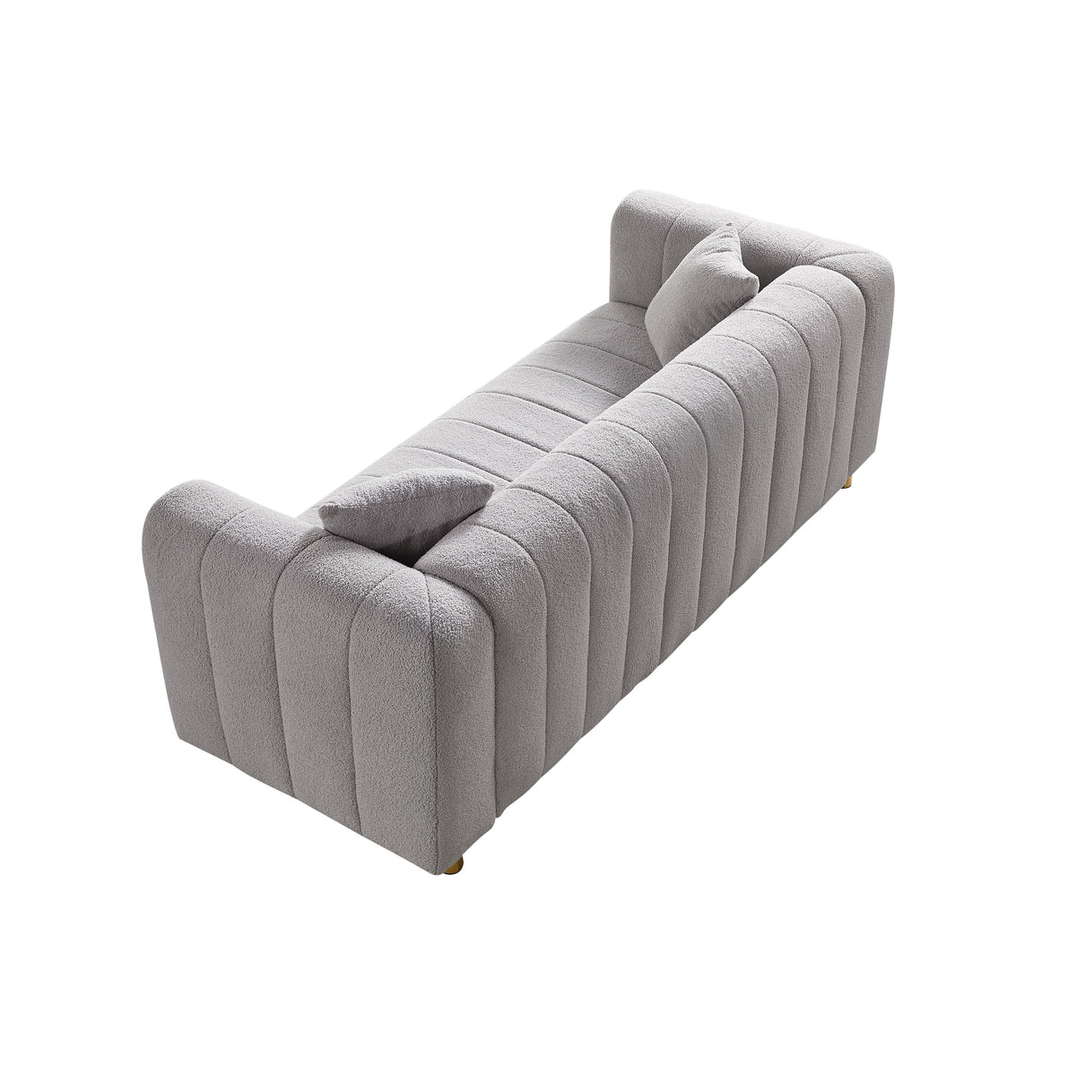81.89" Teddy Large Modern 3 Seater Upholstered Sofa with Gold Metal Legs E5867