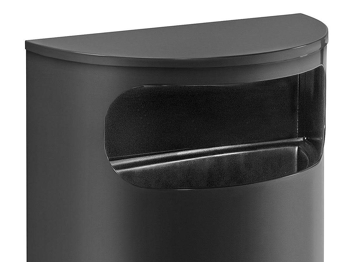 Black Half-Round 9gal Receptacle B186276