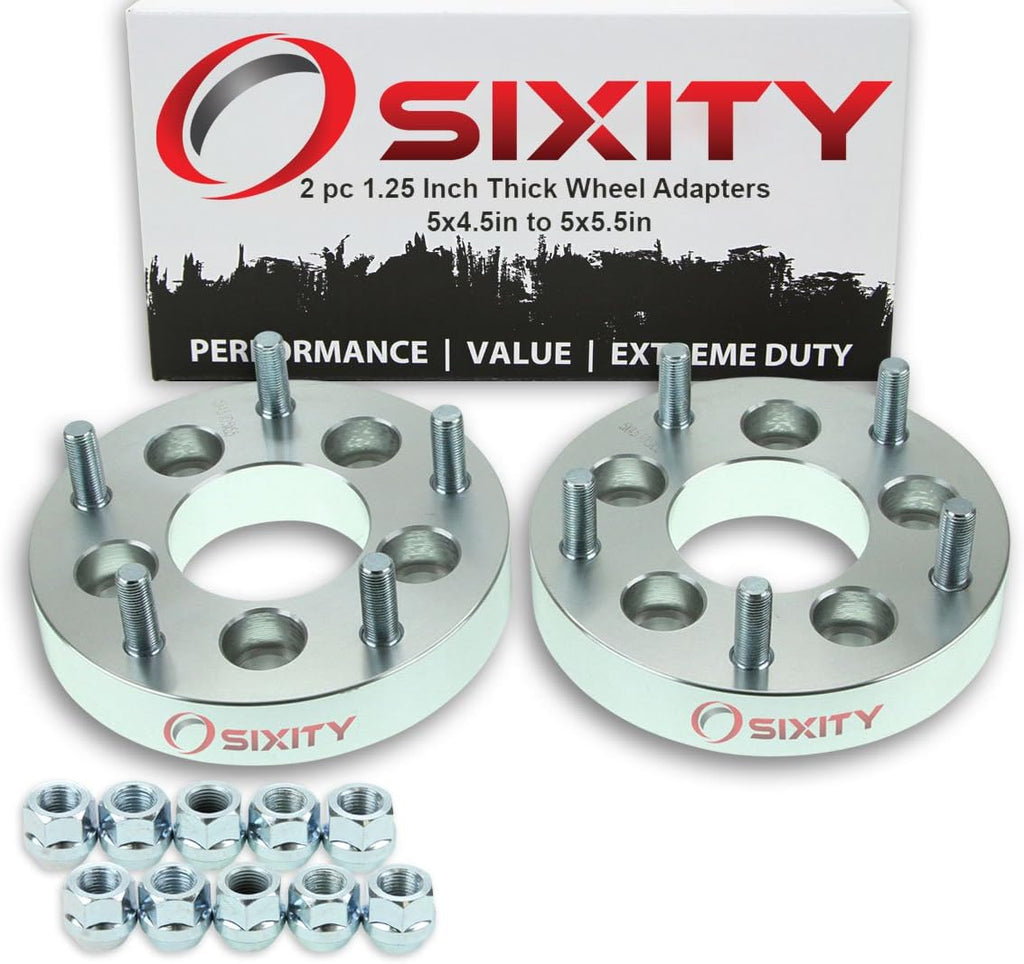 2pc 1.25" Thick 5x4.5" to 5x5.5" Wheel Adapters Q945