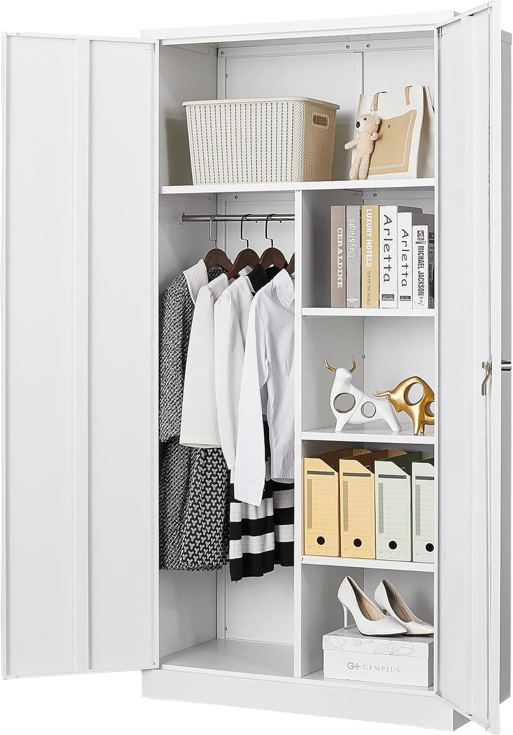 Black Metal Storage Cabinet with 4 Adjustable Shelves X4868