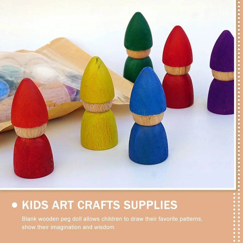 8pcs Unpainted Wooden Peg Dolls H99733