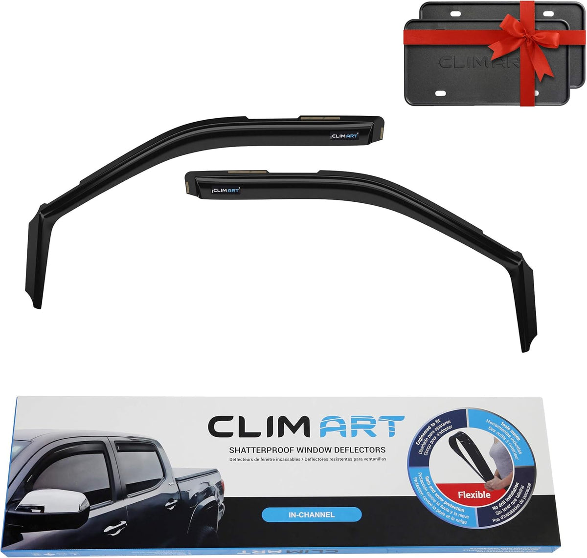 Dark Smoke In-Channel Window Deflectors for Ford F150 Regular Cab, Pack of 2 C627022