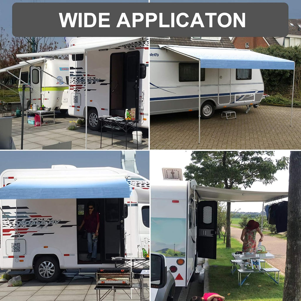 Waterproof Vinyl RV Awning Fabric Shade Screen - 18' Z19005