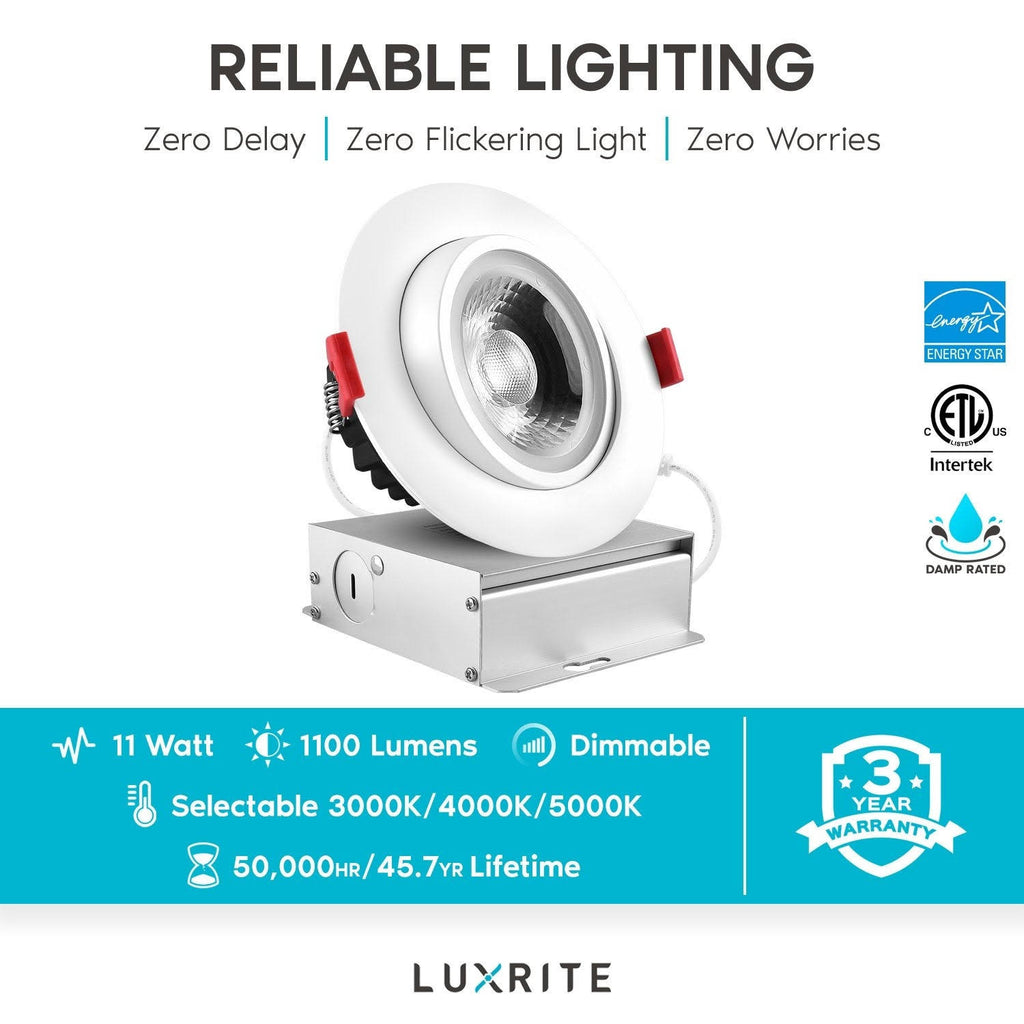 4 in Adjustable Gimbal Integrated LED Recessed Light 6-Pack N73511