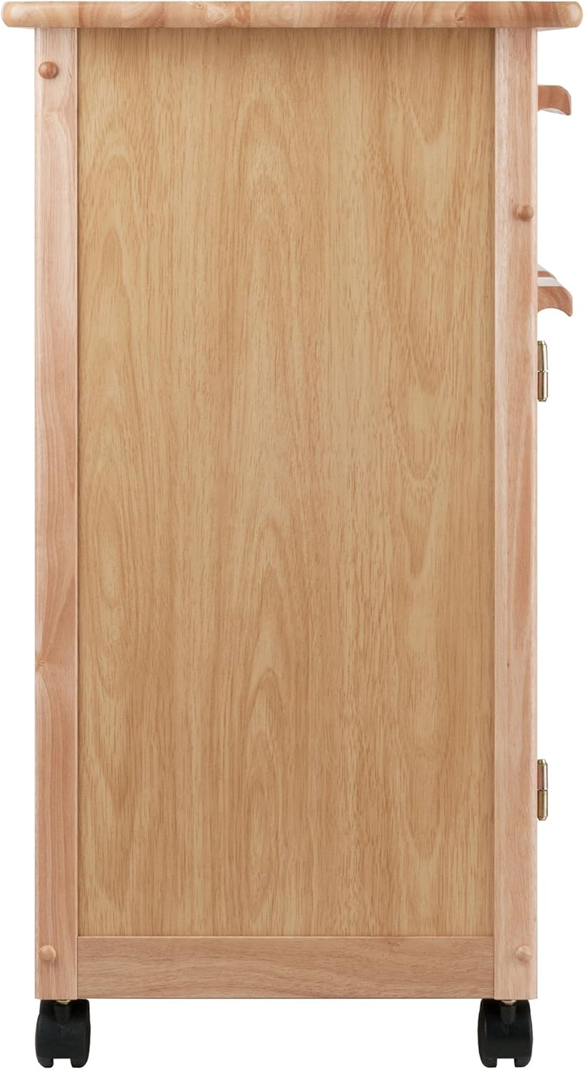 Natural Wood Single Drawer Kitchen Cabinet Storage Cart Y3637