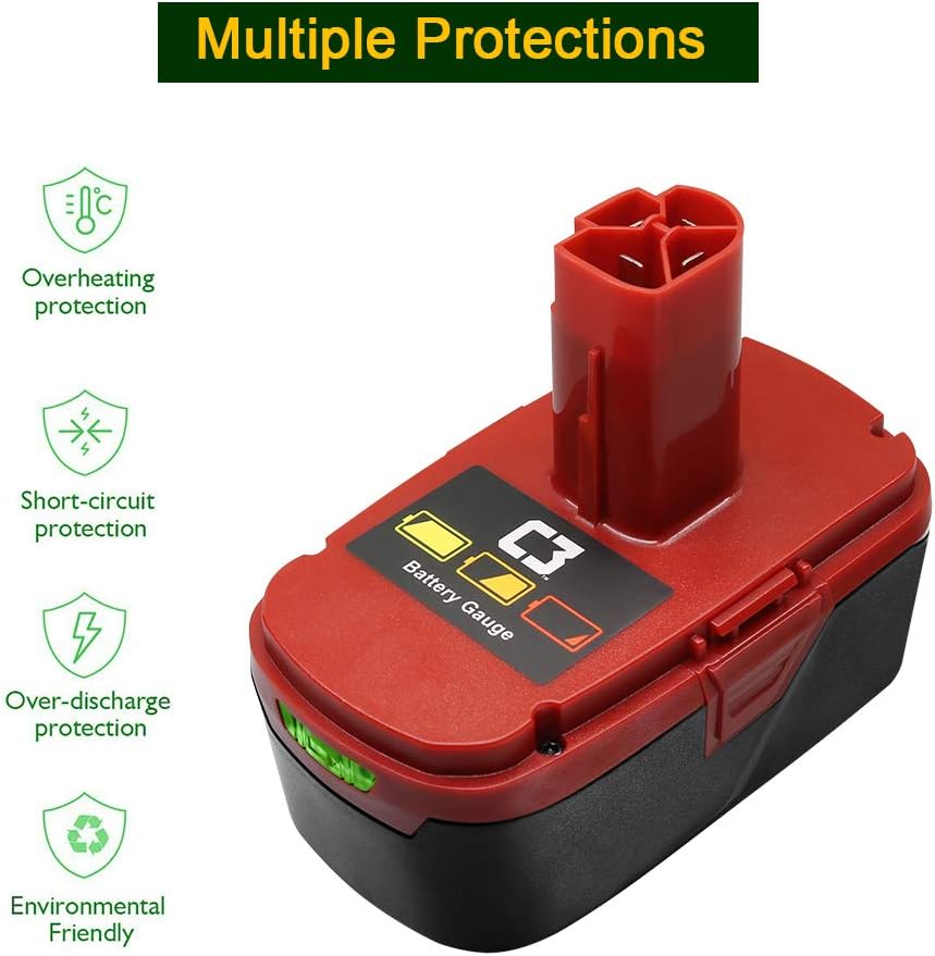 2 Pack 6.0Ah Lithium Ion Replacement Cordless Power Tool Battery with LED Indicator W486024