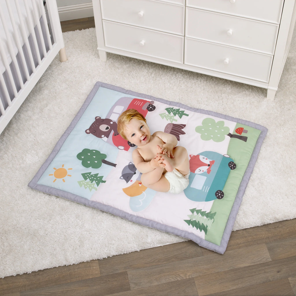 3-Piece Nursery Crib Bedding Set with Comforter, Fitted Crib Sheet and Dust Ruffle G449