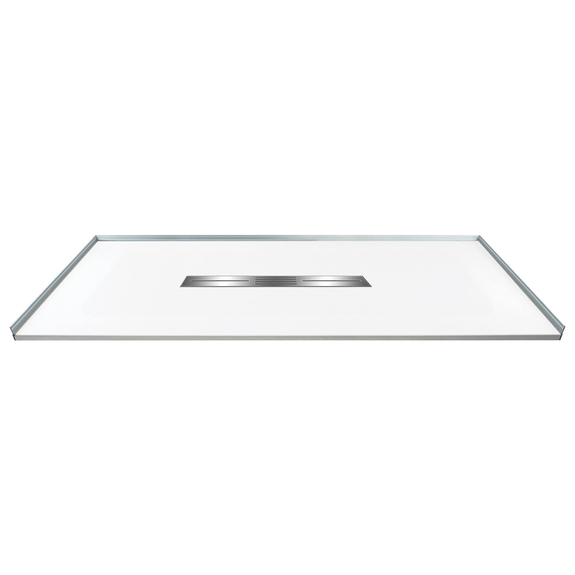 White 63-in Shower Base with Center Drain C932