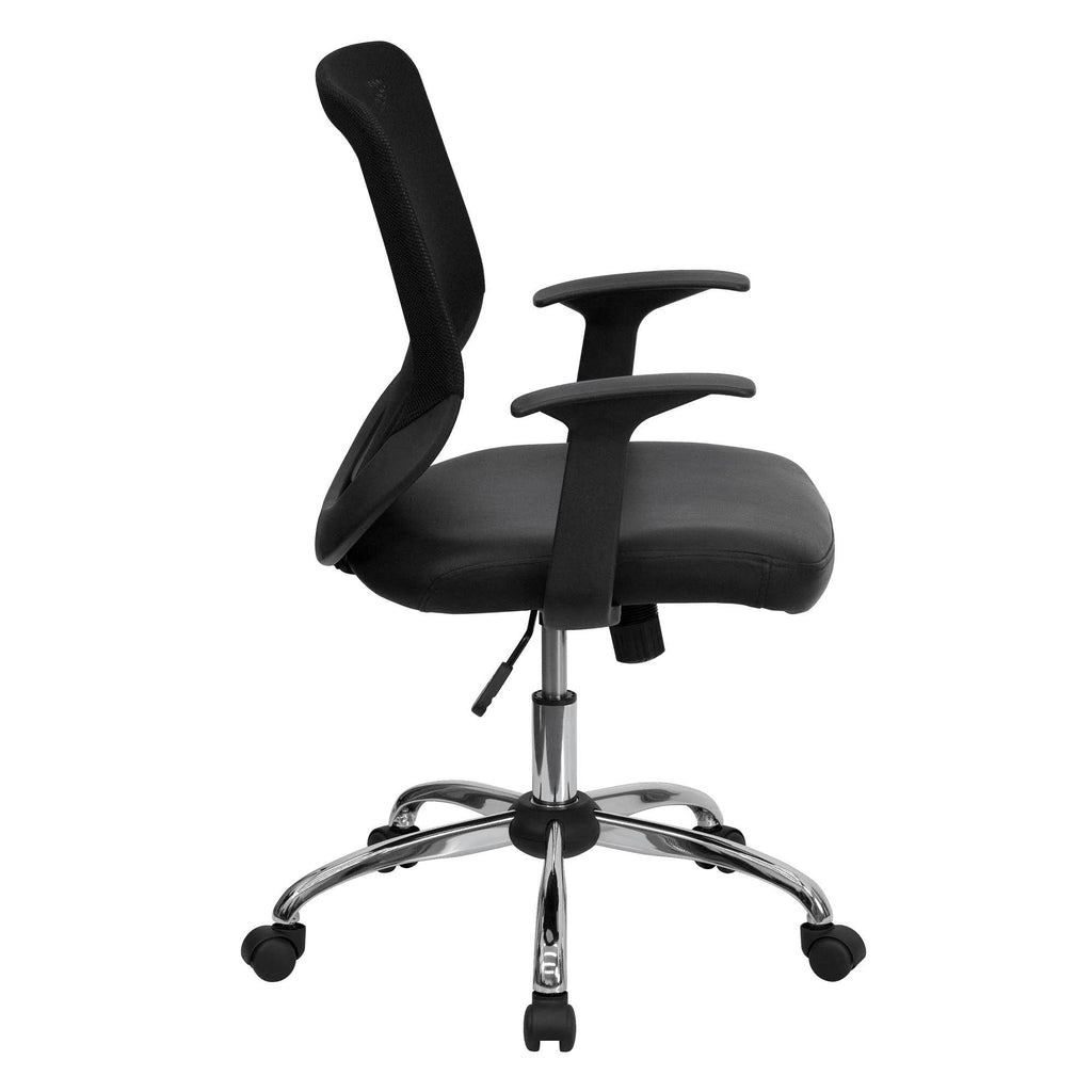 Black and Metallic Gray Contemporary Executive Swivel Office Chair Z72142