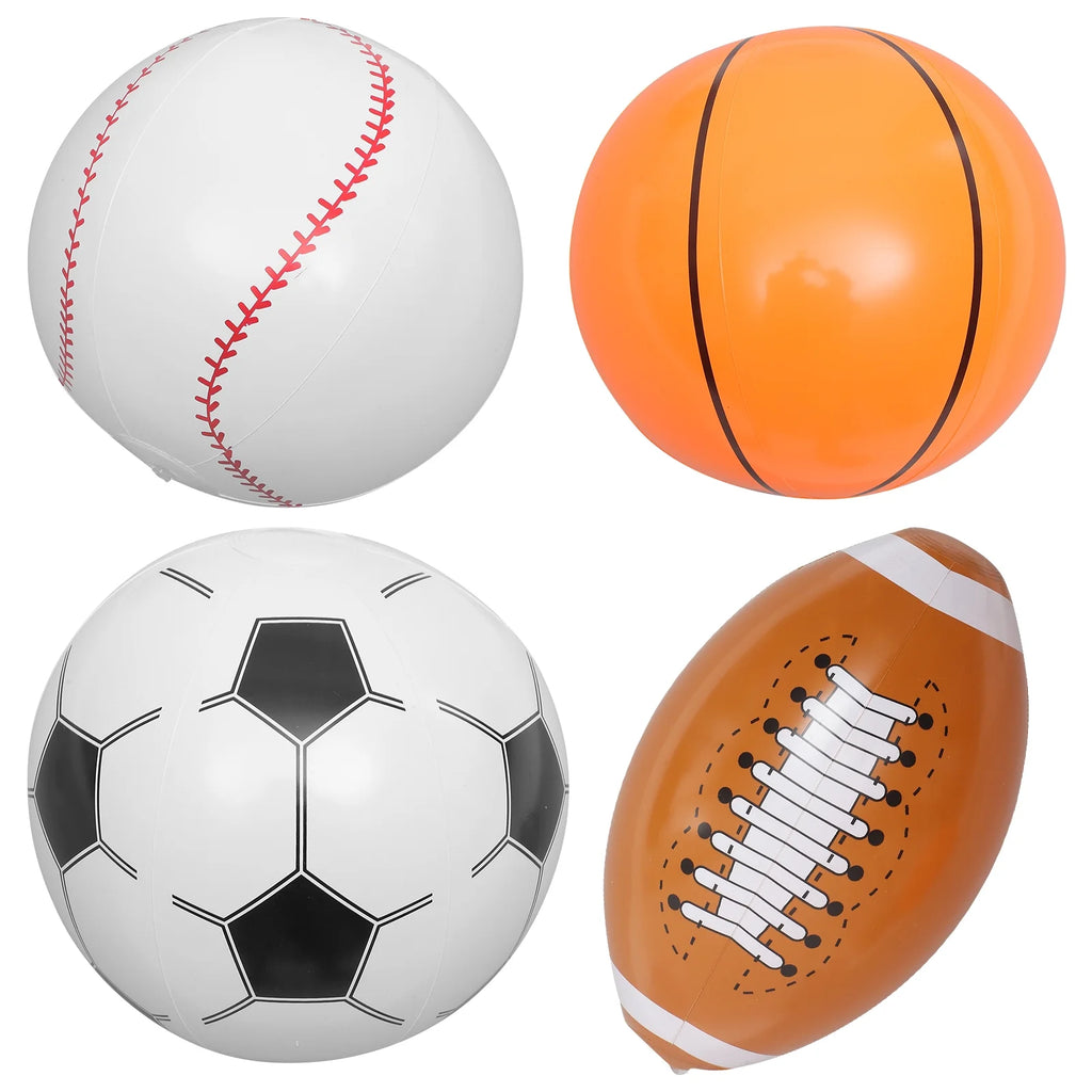 Inflatable Ball 4pcs Beach Ball Soccer Basketball Baseball S55178