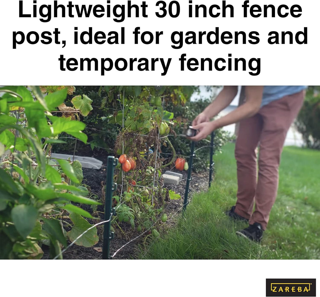 Green Garden Post for Fence (25 Pack), 30" Pack of 2 L3738