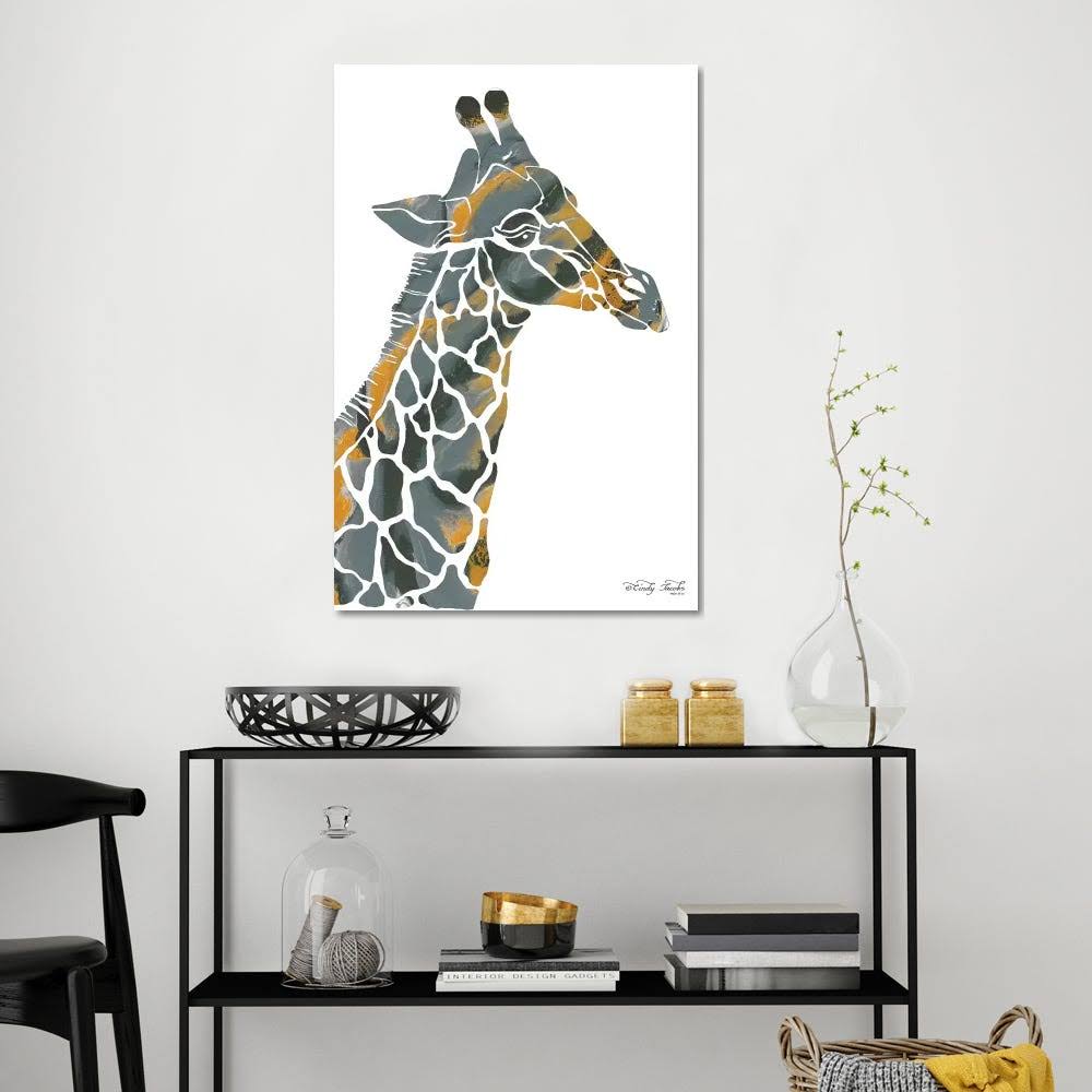 Bright Giraffe I Print on Canvas Art Z91531