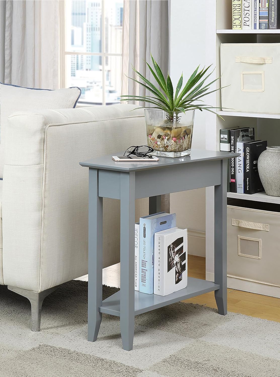 Gray Wedge End Table L5551