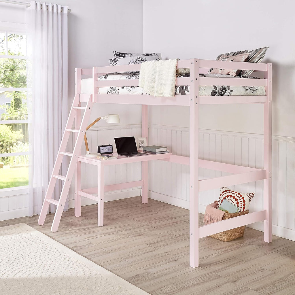 White Twin Loft Bed C43773