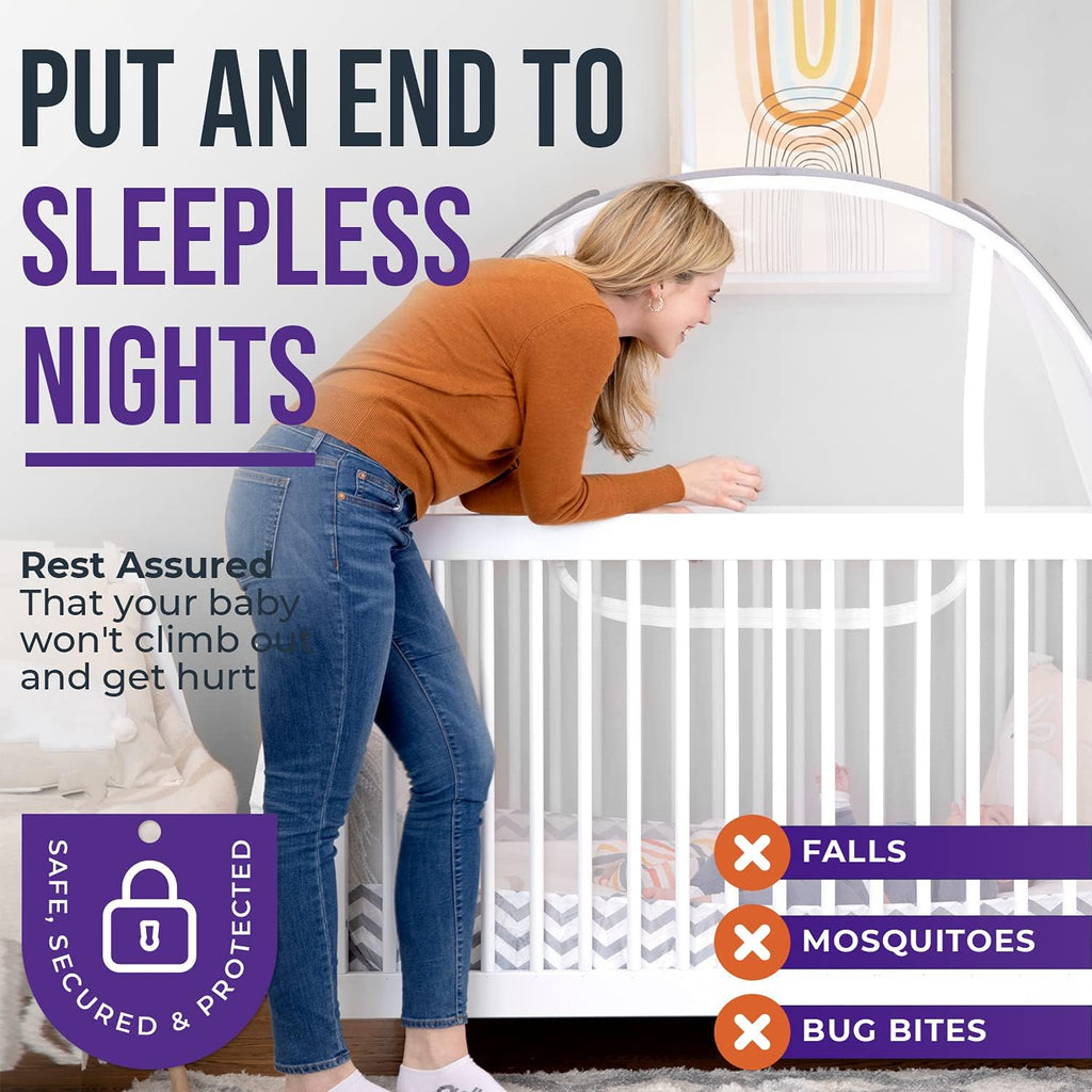 Infant Mosquito Netting Pop-Up Canopy Cover for Standard Cribs J354267