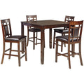 Counter Height Dining Table and Bar Stools Set of 5 Brown G388491