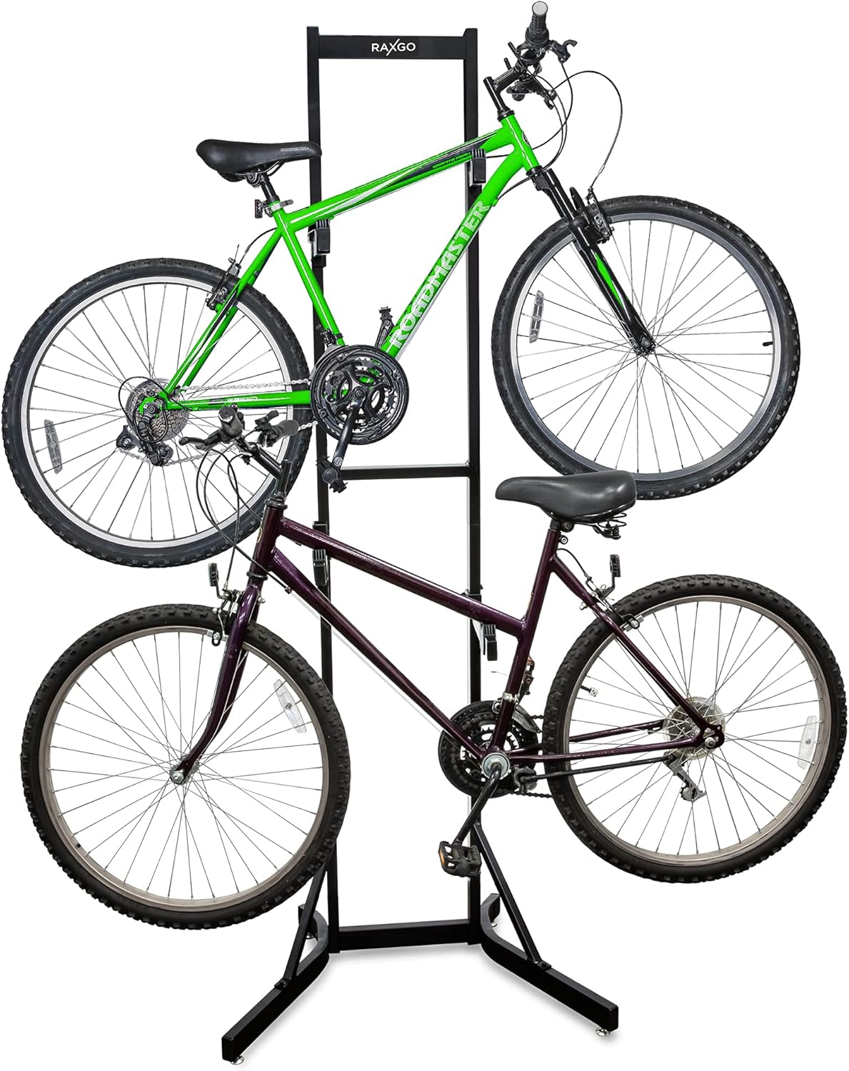 Bike Garage Storage Rack, 2 Bicycle Floor Stand, Adjustable, Freestanding V139926